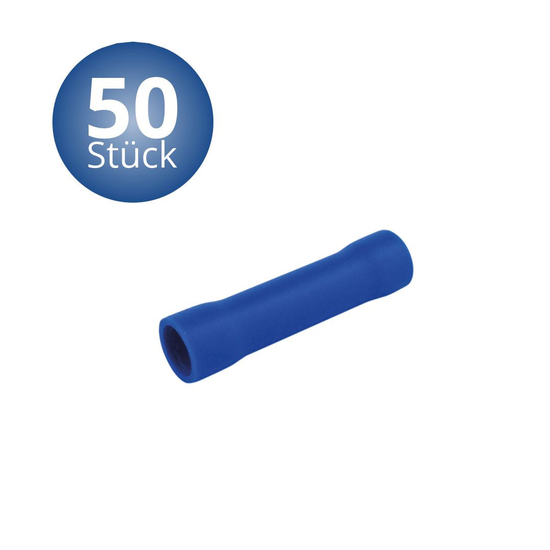 Stoßverbinder 1.5-2.5 mm 50 Stück blau in Plastikbox.