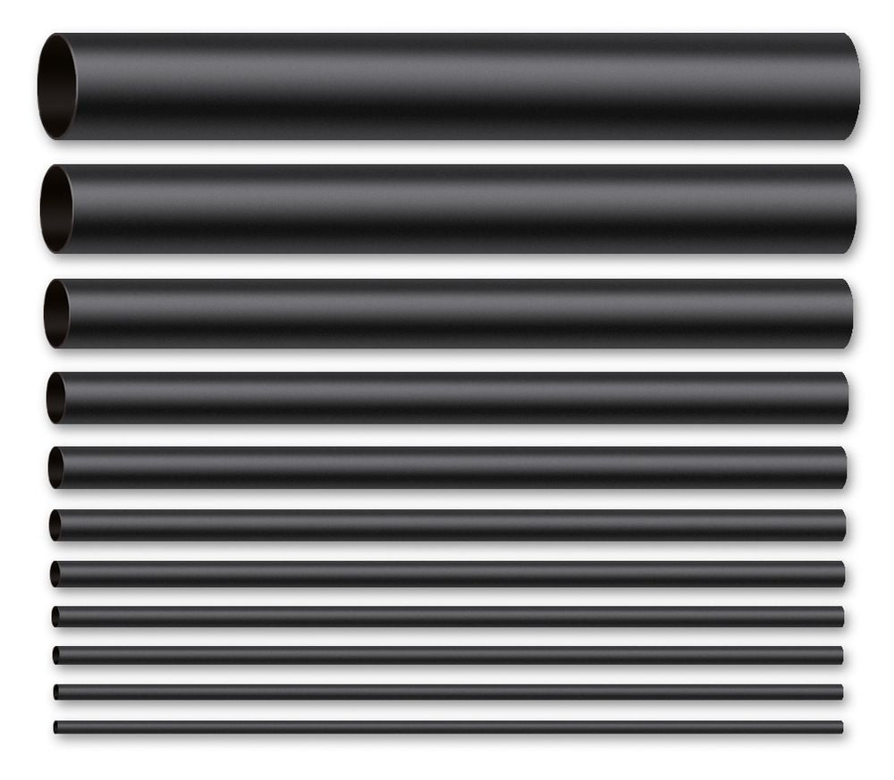 Schrumpfschlauch 2:1, 12 mm, Länge 1 m, schwarz.