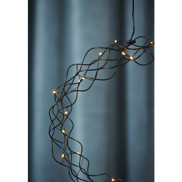 LED-Dekokranz "Curly", ca. 30 cm Ø, schwarz.