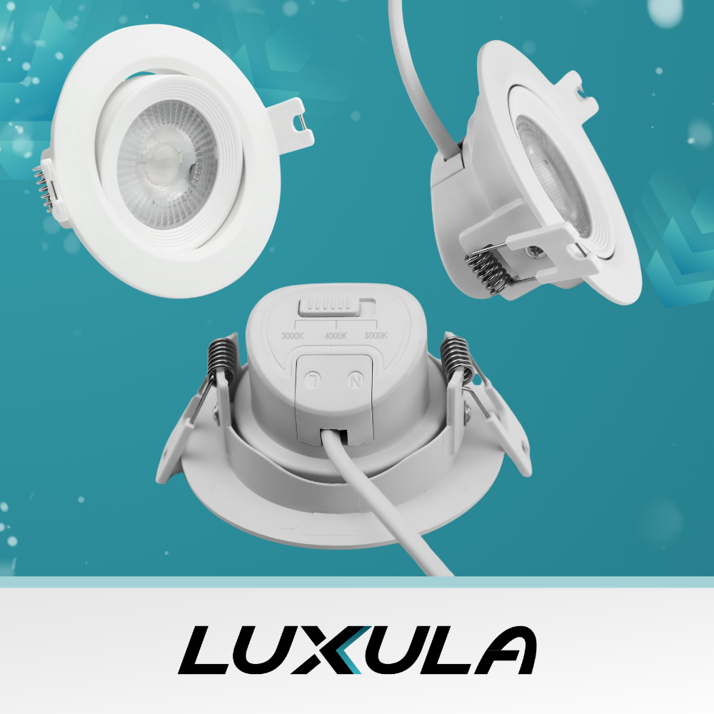 LED CCT Downlight schwenkbar, 7W, 718lm, 38°, IP44, 3000K-4000K-6000K einstellbar.