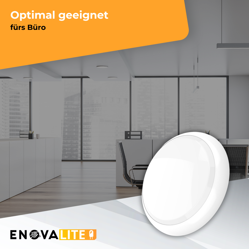LED-Notstrom Deckenleuchte, mit 8 h Notlicht, 18 W, 1800 lm, 3000-6000 K (warm-, neutral-, kaltweiß) IP65, IK09.