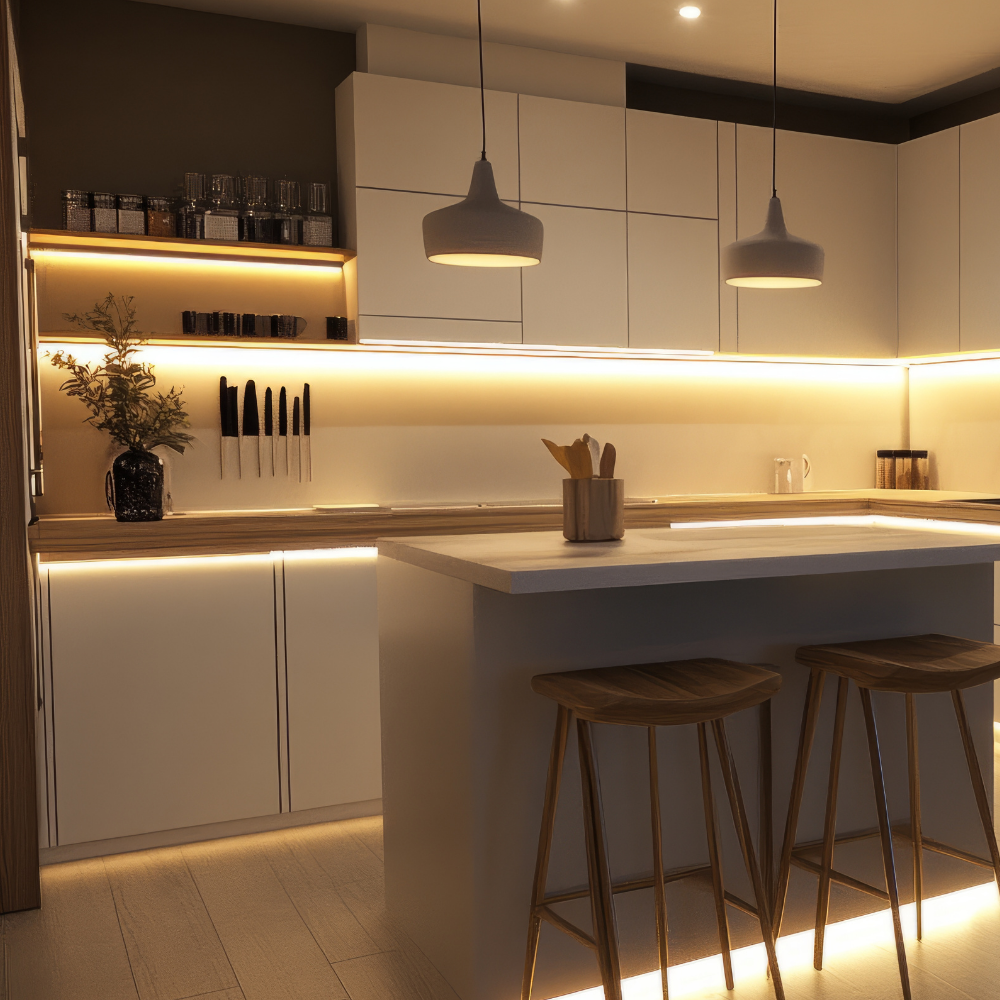 LED-Unterbauleuchte in Weiß, mit Schalter, 30 cm, 4 W, 360 lm, 4500 K (neutralweiß), erweiterbar, Küchen- und Schrankbeleuchtung.