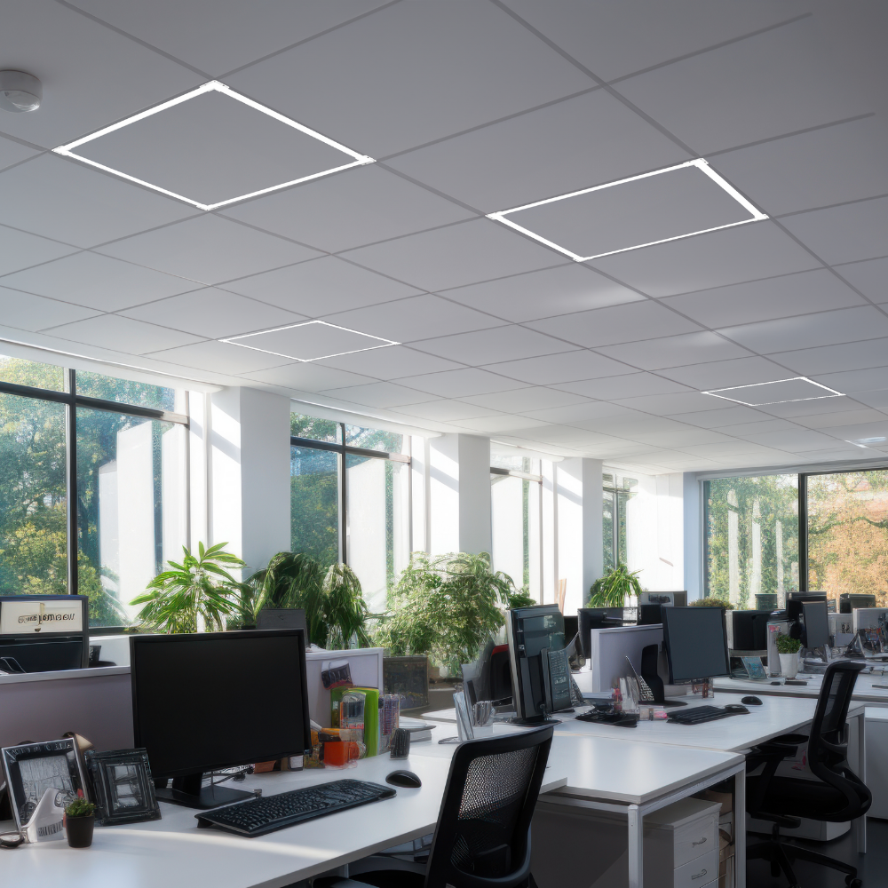 2er Set LED Leuchtrahmen, 62x62 cm, 40 W, 4000 lm, 4000 K, steckbar.