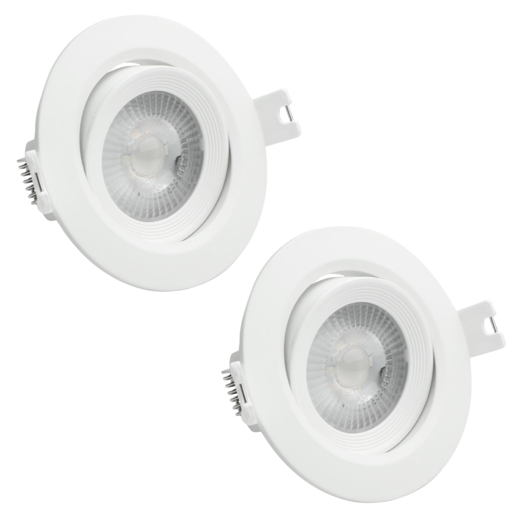 2er Set LED CCT Downlight schwenkbar, 7W, 718lm, 38°, IP44, 3000K-4000K-6000K einstellbar.