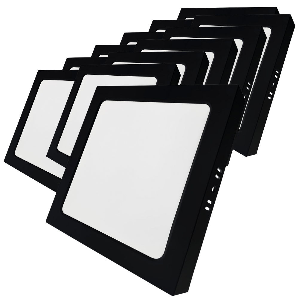 LED Aufbauleuchte in Schwarz, 6 W, 230 V, IP44-geschützt, 600 lm, Lichtfarbe einstellbar, 112x26 mm, Deckenleuchte mit Diffusor, Badezimmerlampe