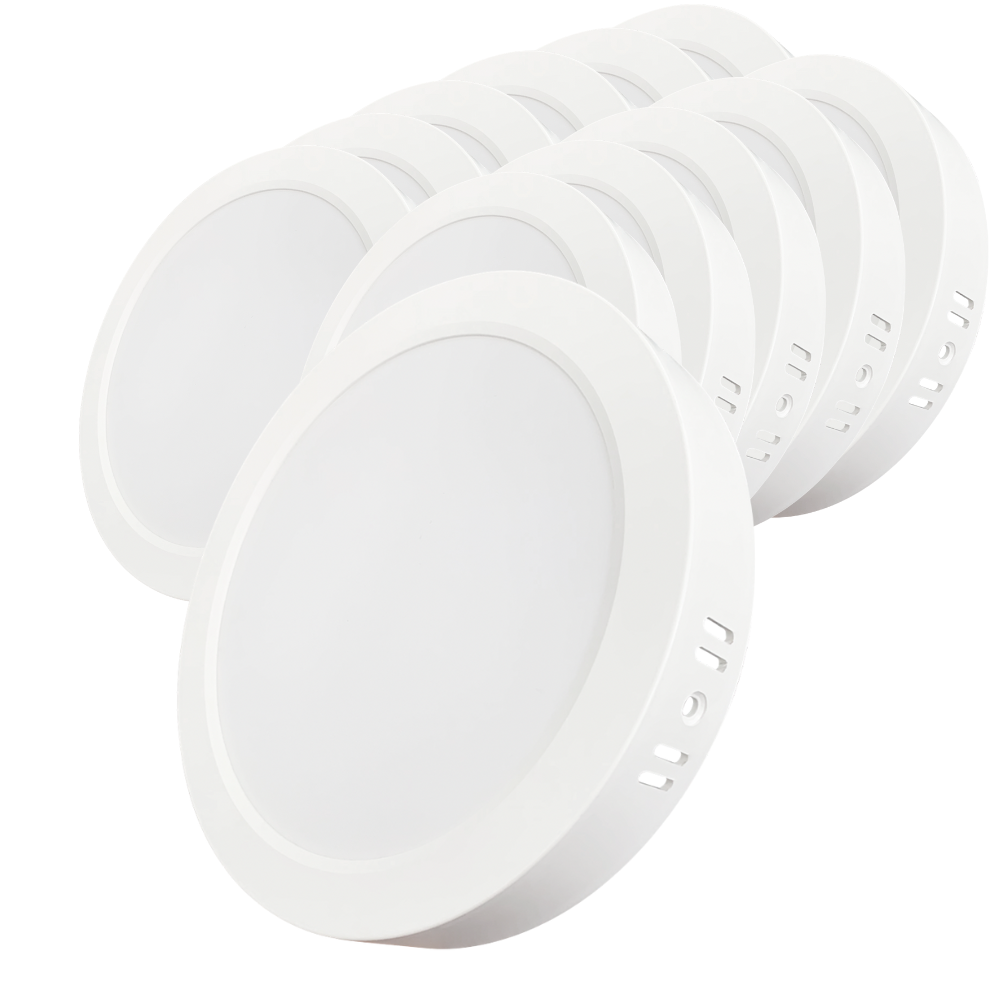 LED Aufbauleuchte in Weiß, 18 W, 230 V, IP44-geschützt, 1800 lm, Lichtfarbe einstellbar, Ø224x35 mm, Deckenleuchte mit Diffusor, Badezimmerlampe