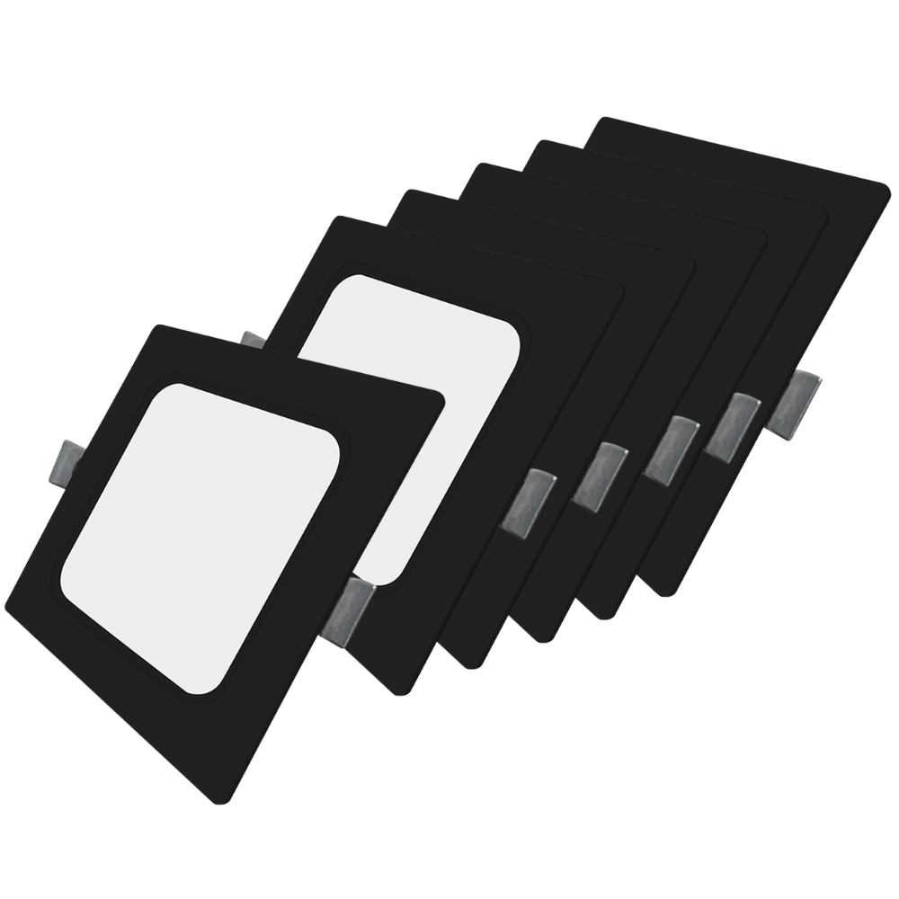 LED Einbauleuchte in Schwarz, 24 W, 230 V, IP44-geschützt, 2400 lm, Lichtfarbe einstellbar, 295x29 mm, Einbaustrahler mit Diffusor, Badezimmer Deckenleuchte