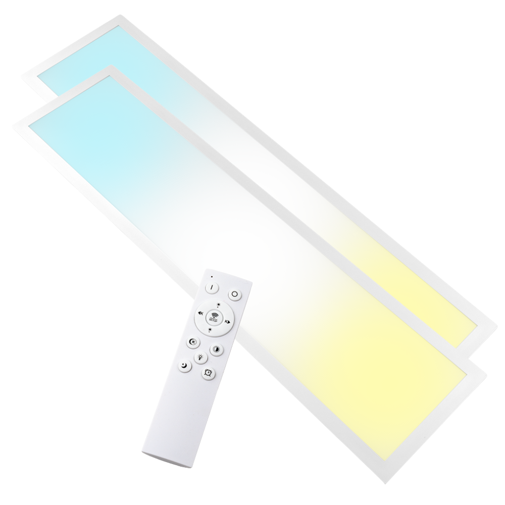 LUXULA LITEQ 80, LED-Panel mit Fernbedienung, 80×20 cm, weiß, 40 W, 4400 lm, UGR<19, Helligkeit und Lichtfarbe einstellbar