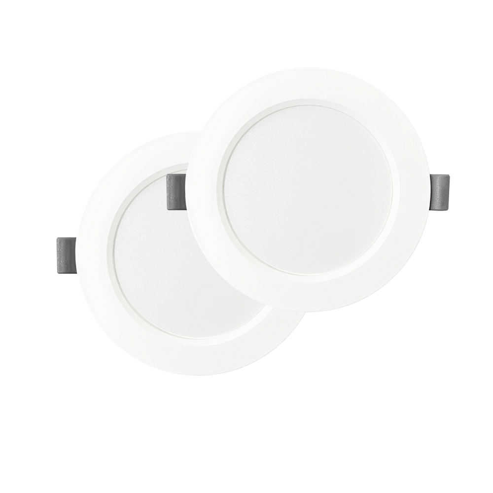 LED Einbauleuchte in Weiß, 18 W, 230 V, IP44-geschützt, 1800 lm, Lichtfarbe einstellbar, Ø221x27 mm, Einbaustrahler mit Diffusor, Badezimmer Deckenleuchte