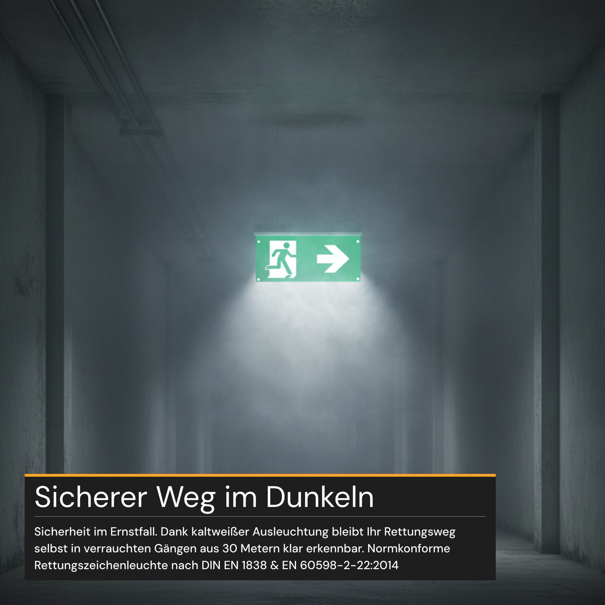 10er Pack LED-Fluchtwegleuchte 4in1 mit Notstromakku 3h, TEST-Funktion, Dauer- & Notbetrieb