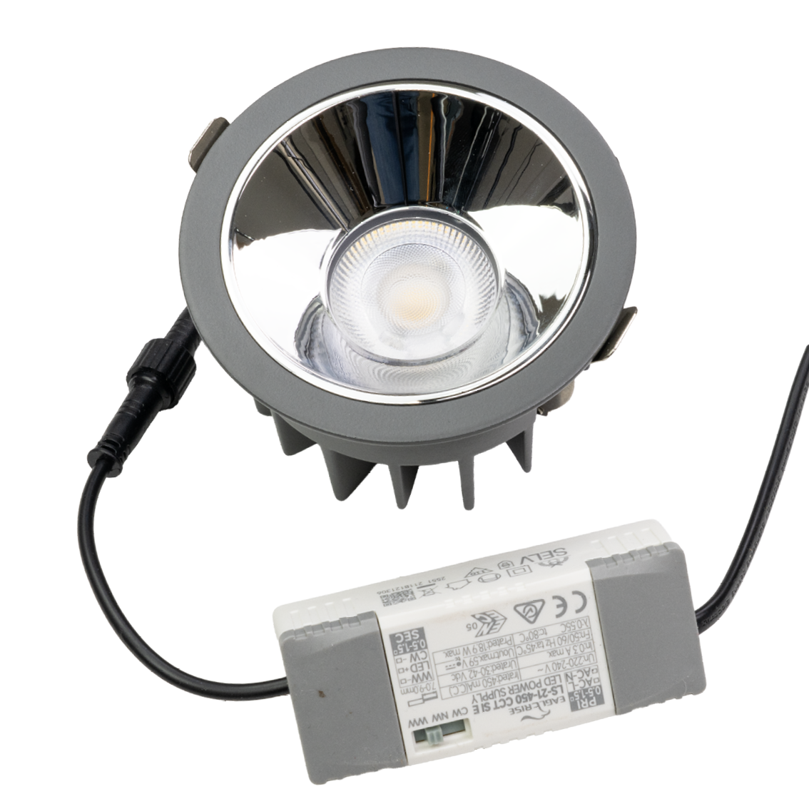 LED Einbauleuchte CCT Downlight, 18 W, 2700–6500 K, IP65, CRI90