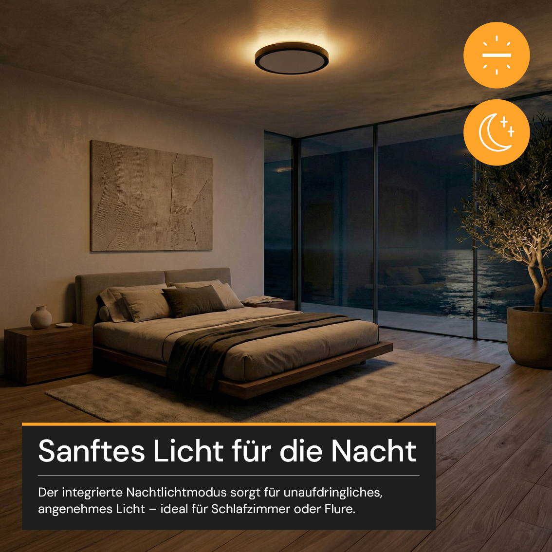LED Panel mit Fernbedienung, 22 W, 2200 lm, 3000–6500 K