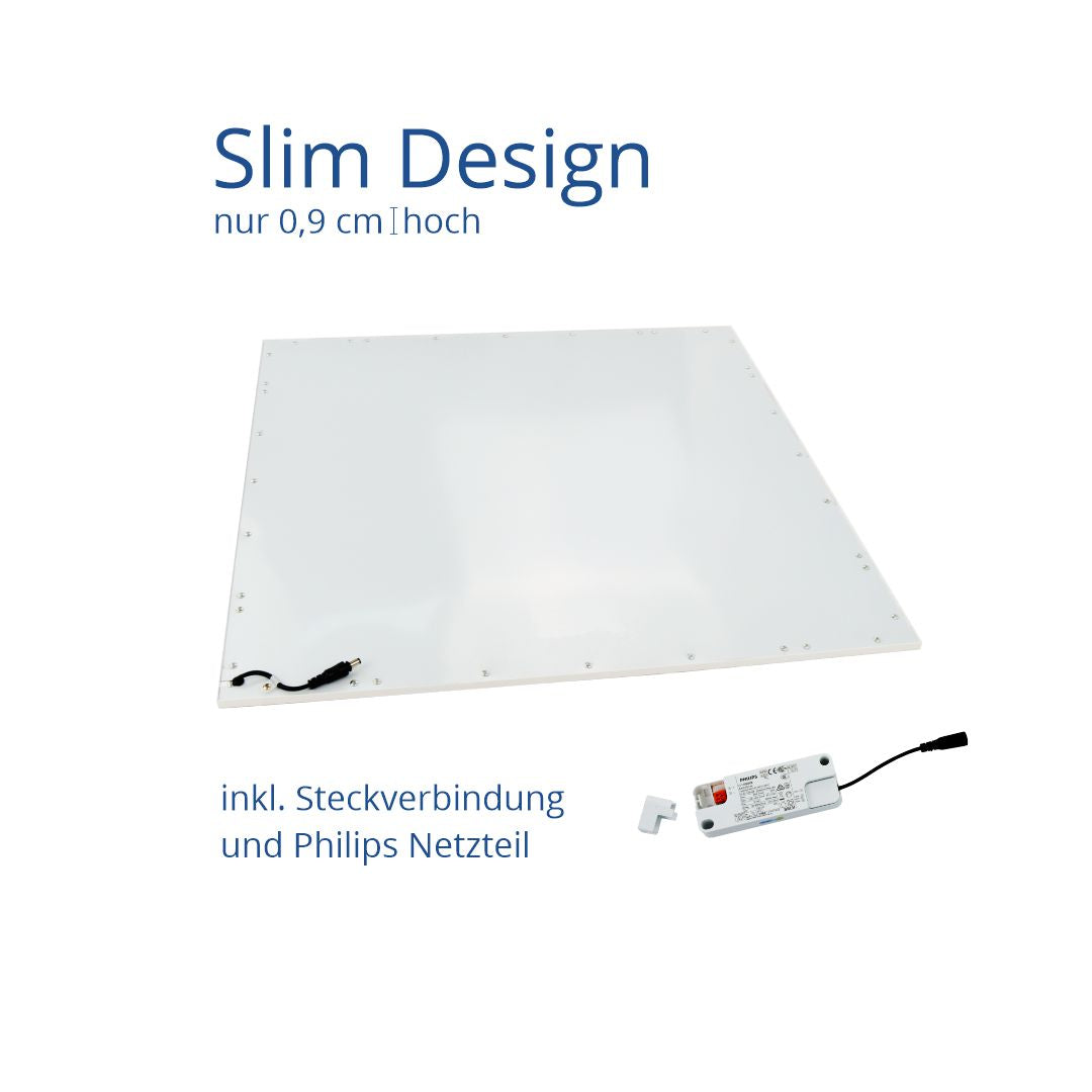 4er Pack LED-Panels, 36 W, 62x62 cm, 4000K, 25000 h.
