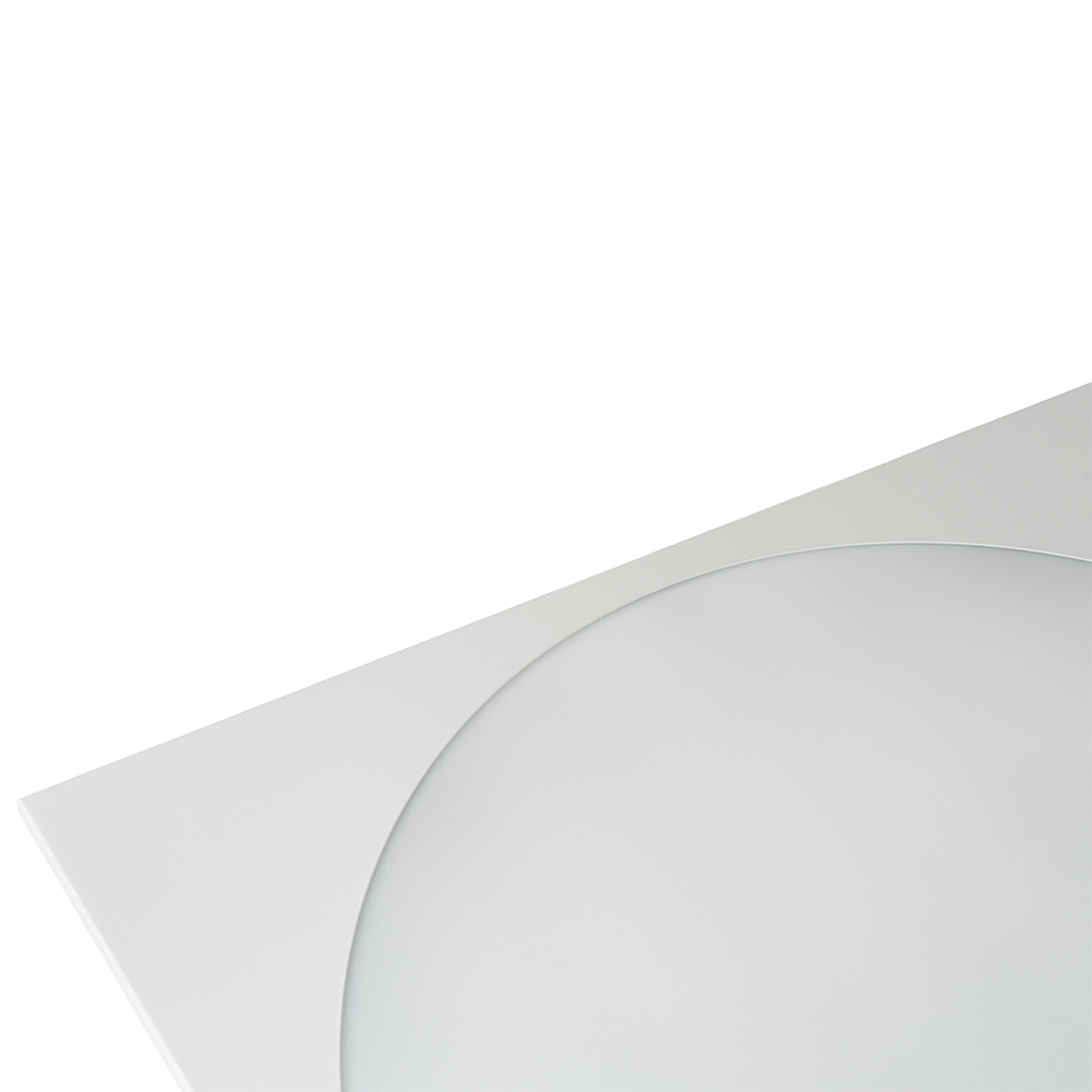 LED-Panel mit runder Leuchtfläche, 62x62 cm, 30 W, 3600 lm, 4000 K (neutralweiß), Lifud Netzteil.