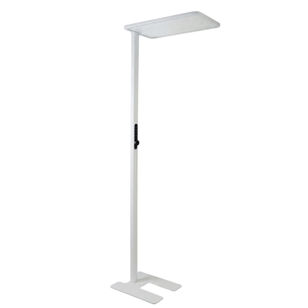 LED Büro-Stehleuchte Up&Down mit Sensor, 150W, 11.000lm, 4000K, UGR<16, CRI>98, dimmbar, weiß