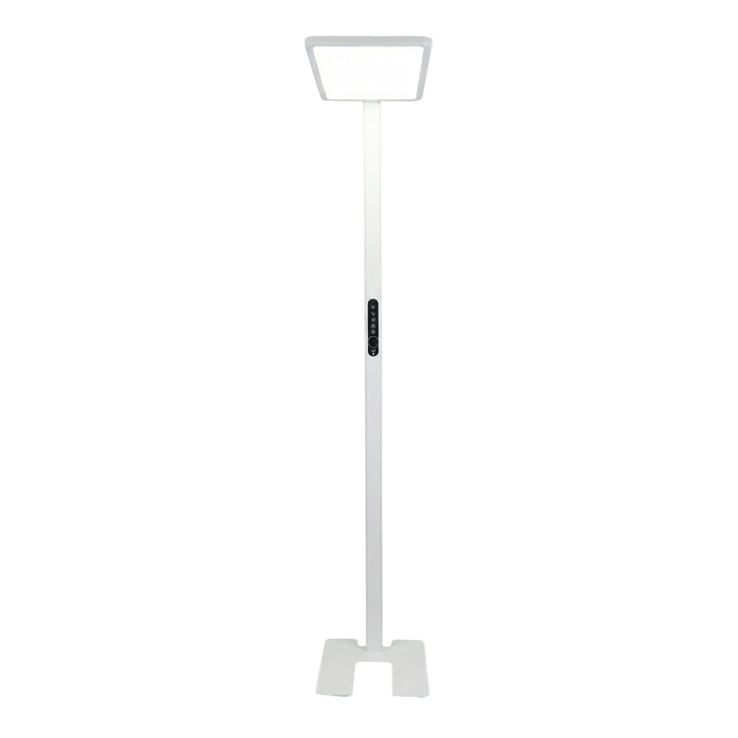 LED Büro-Stehleuchte Up&Down mit Sensor, 150W, 11.000lm, 4000K, UGR<16, CRI>98, dimmbar, weiß