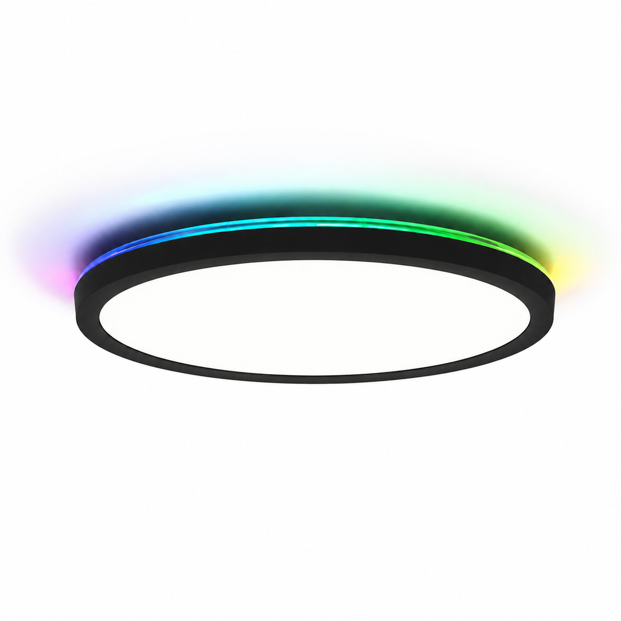 RGB Panel Up&Down, 15W, 1550lm, IP44, ø283x28mm, 3000-6500 K (CCT), dimmbar, schwarz