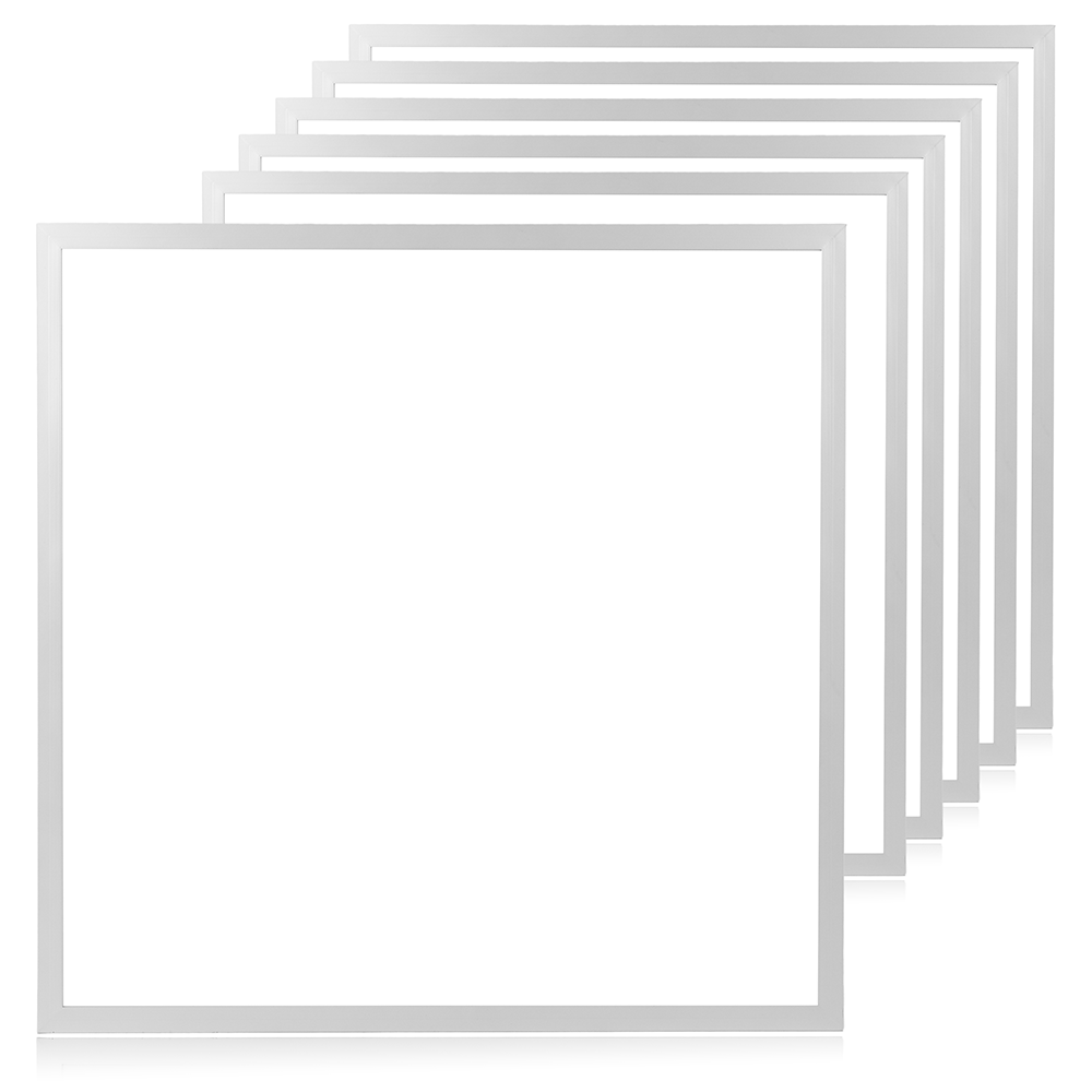 6er Pack LED-Panels, inkl Trafo, 36 W, 3600 lm, Rasterleuchten, 62x62 cm, 4000K (neutralweiß)