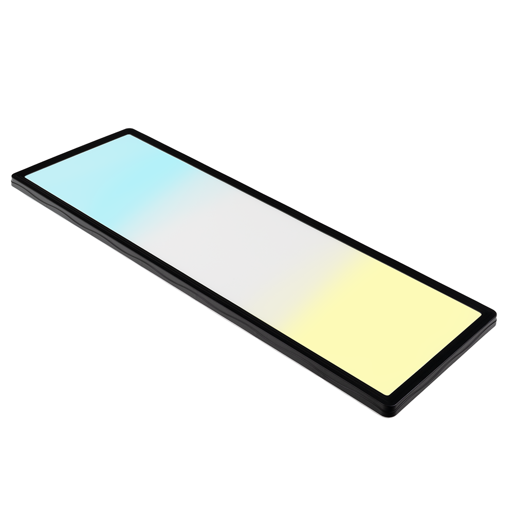 LED-Panel mit Fernbedienung, 58×20 cm, schwarz, 24 W, 2200 lm, IP44 Wassergeschützt, Helligkeit und Lichtfarbe einstellbar