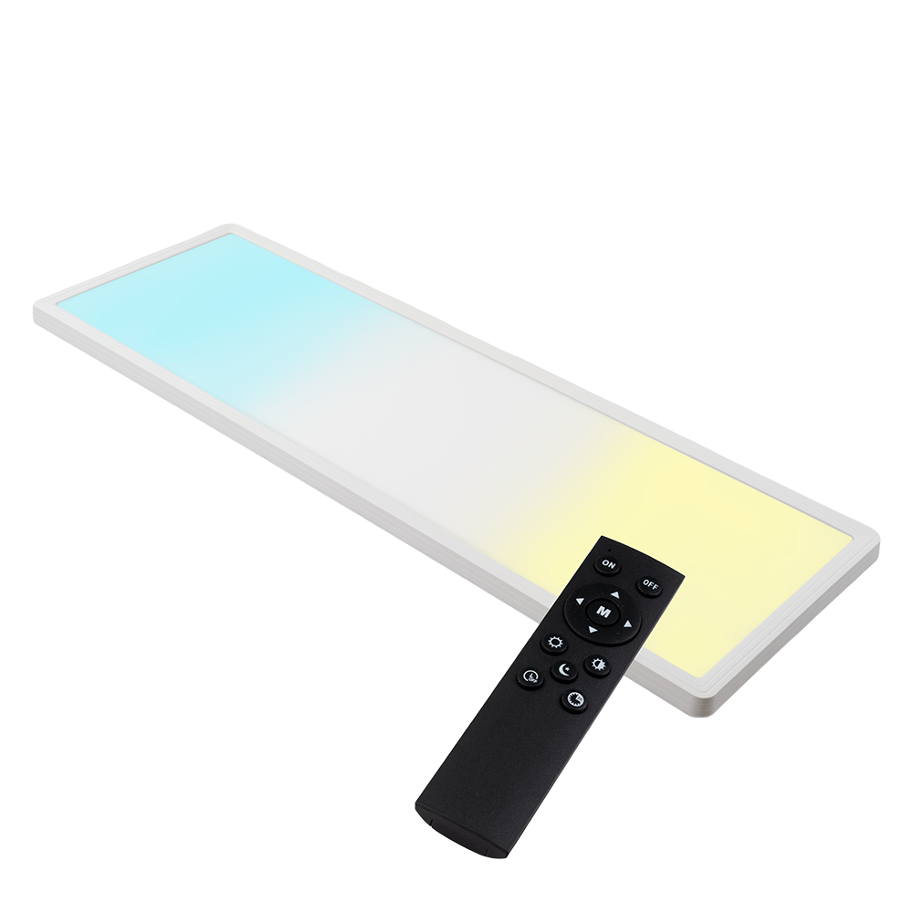 LED-Panel mit Fernbedienung, 58×20 cm, weiß, 24 W, 2200 lm, IP44 Wassergeschützt, Helligkeit und Lichtfarbe einstellbar