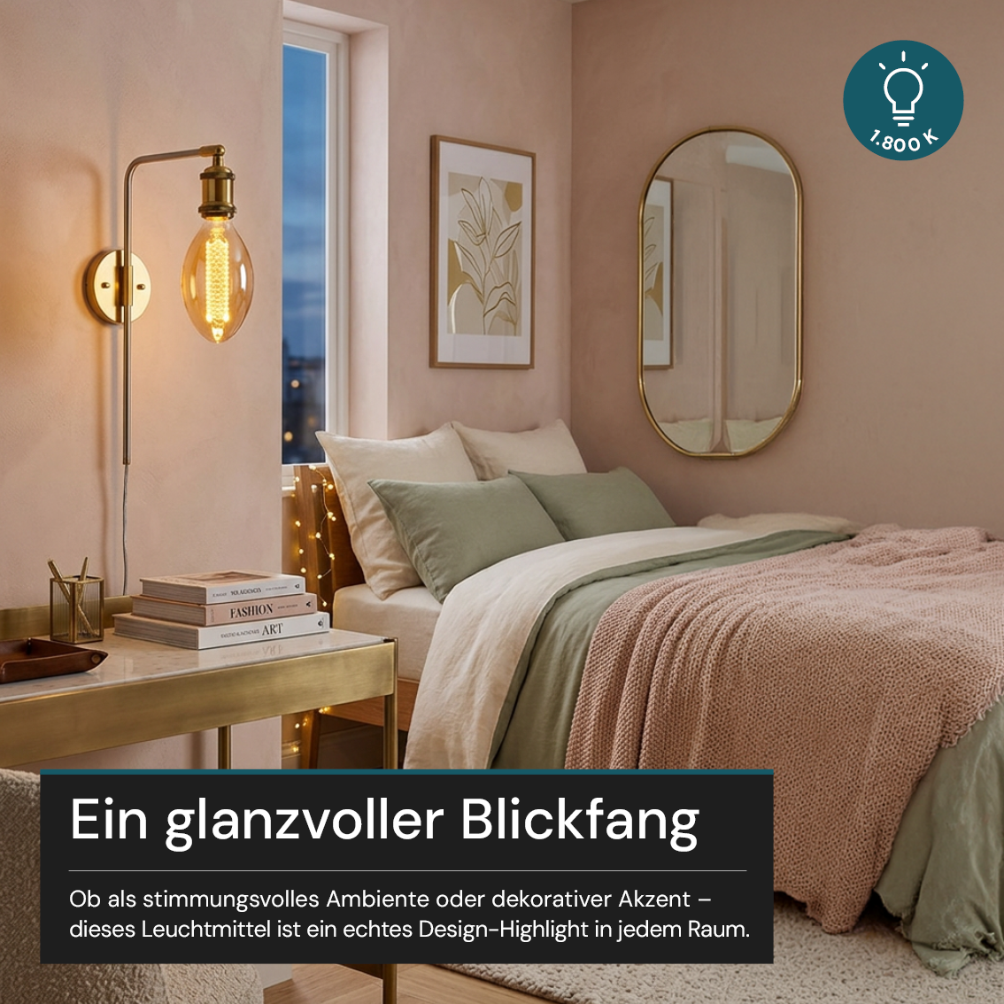 LED Filament Leuchtmittel, CANDLE, B75, E27, 3,5 W, 120 lm, 1800 K, dimmbar