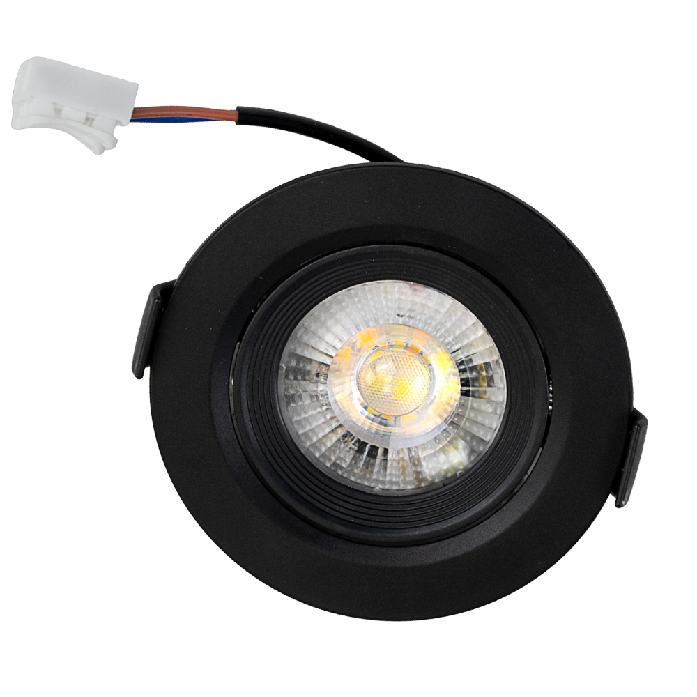 LED CCT Downlight, dimmbar, schwenkbar, in Schwarz, 5 W, 450 lm, 3000 - 6500 K (einstellbar), 38°, Einbaustrahler