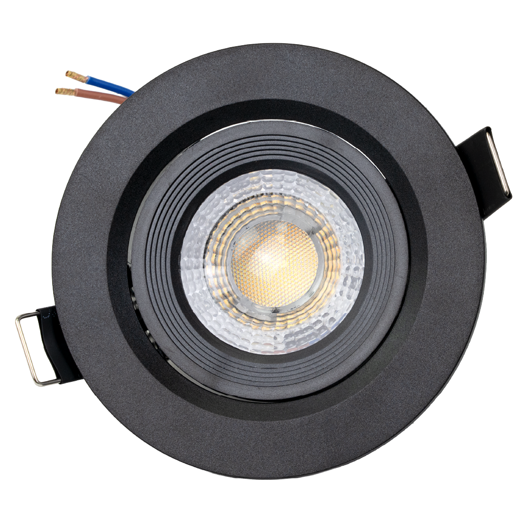 LED CCT Downlight, Ein- und Aufbaustrahler, schwenkbar, in Schwarz, dimmbar, 5 W, 420 lm, 60°, 3000K-4000K-6500K einstellbar