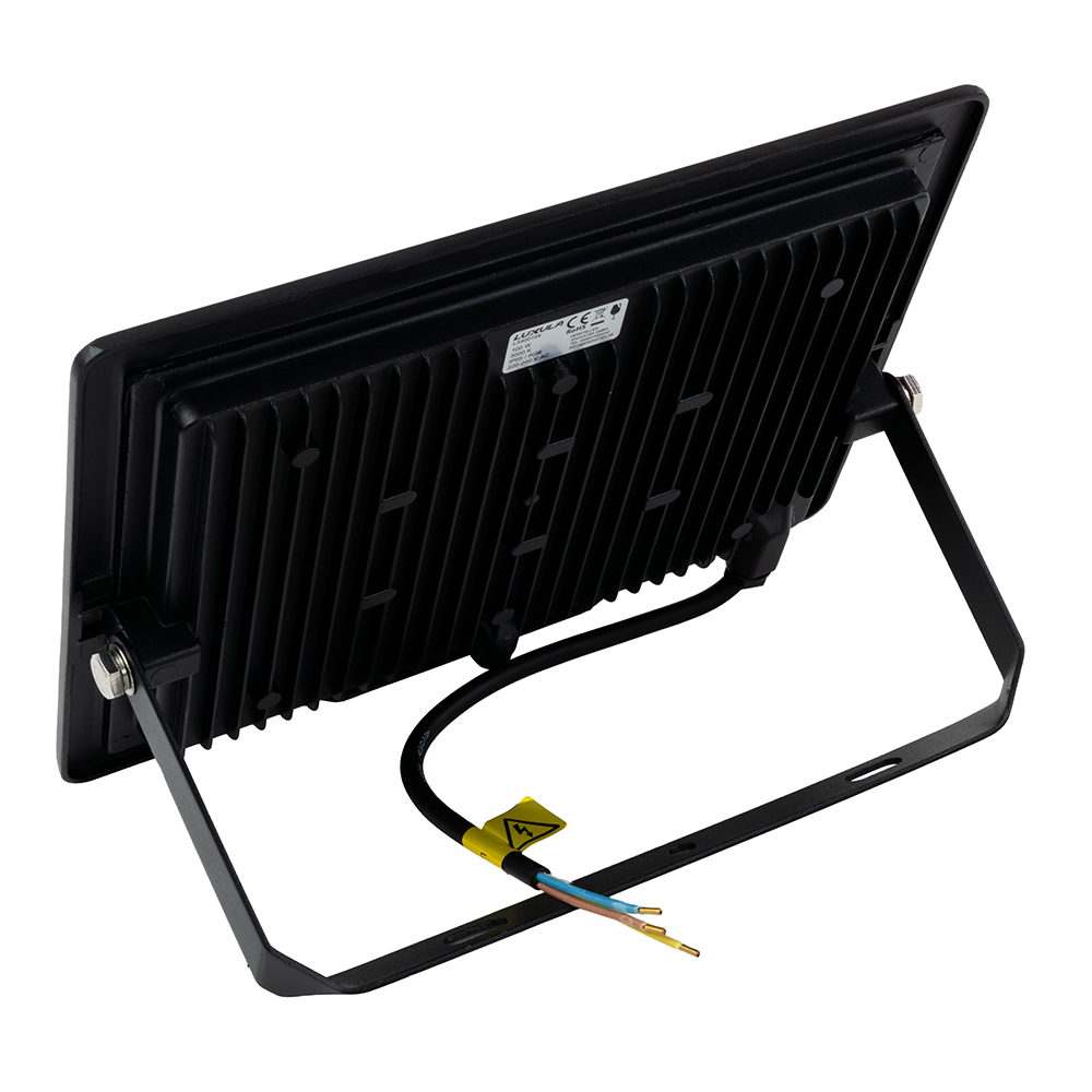 LED-Fluter, 100 W, 3000 K (warmweiß), 10000 lm, schwarz, IP65.