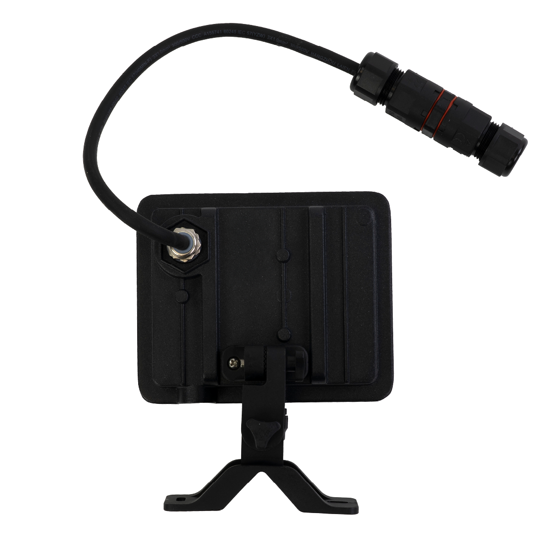 LED-Fluter, BeamPlug, 20 W, 4000 K (neutralweiß), 2400 lm, schwarz, energiesparend, verstellbare Leuchtrichtung, Plug-In Sensor Vorrichtung, IP65 Kabelverbinder, Wand- & Eckmontage