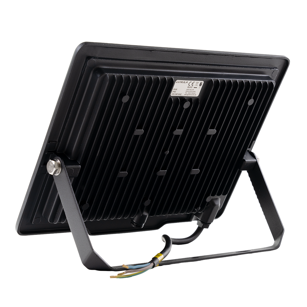 RGB LED-Fluter, 100 W, schwarz, IP65, mit Fernbedienung, RGBW-Farbwechsel