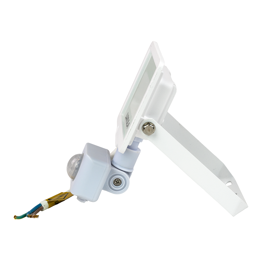 2er Pack LED-Fluter mit Bewegungsmelder, 10 W, 4000 K (neutralweiß), 1000 lm, weiß, IP65.