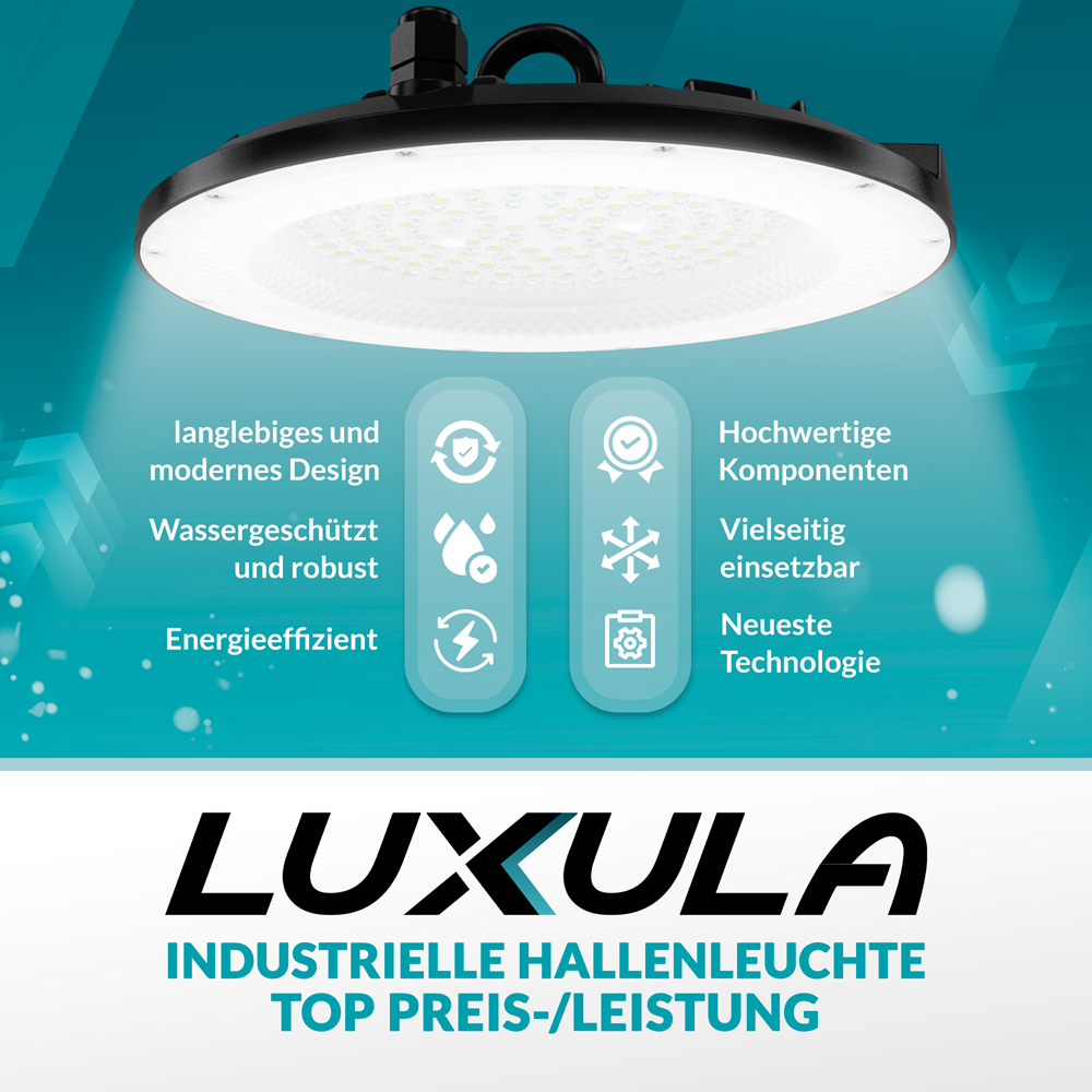 10er Pack LED-HighBay, UFO, 100 W, 10000 lm, 5000 K (neutralweiß), IP65, EPISTAR.
