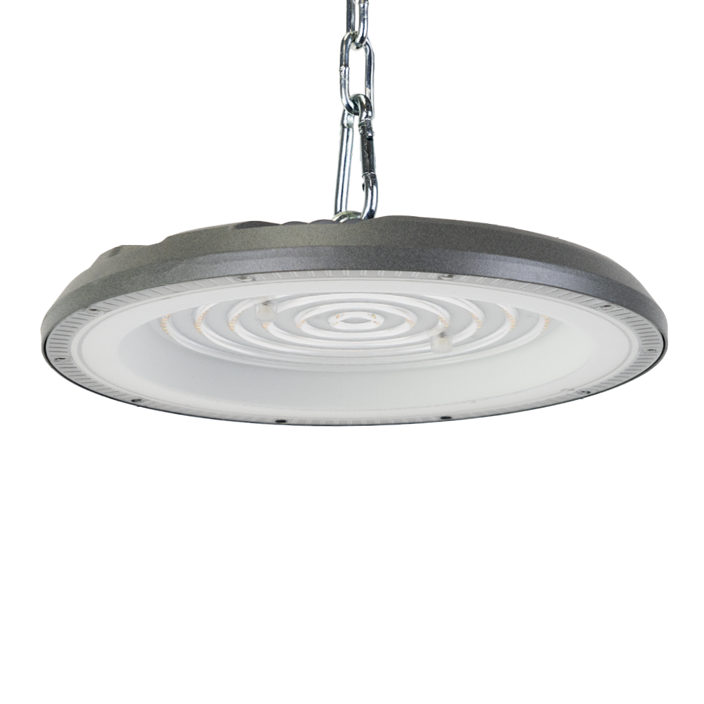 LED-HighBay, UFO, grau, 100 W, 10000 lm, CCT 3000-6500 K (warm-, neutral-, kaltweiß), IP65