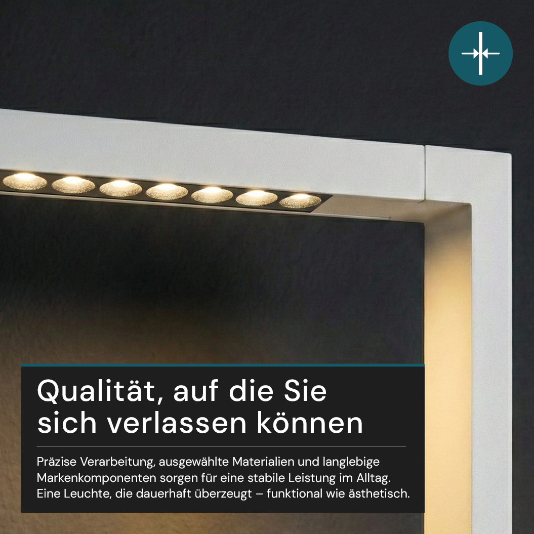 LED-Büro-Stehleuchte, Up/Down, UGR<16, CRI98, dimmbar, 45 W, 1940 x 40 x 1050 mm, 3500 lm, weiß