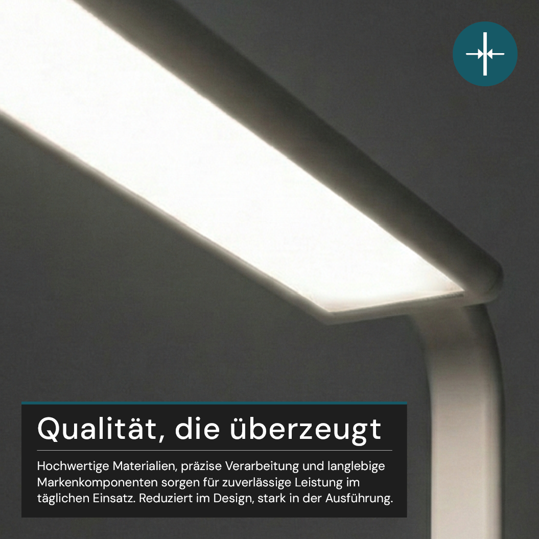 LED-Büro-Stehleuchte, Up/Down, UGR<16, CRI98, dimmbar, 60 W, 1887 x 840 x 370 mm, 3500 lm, weiß