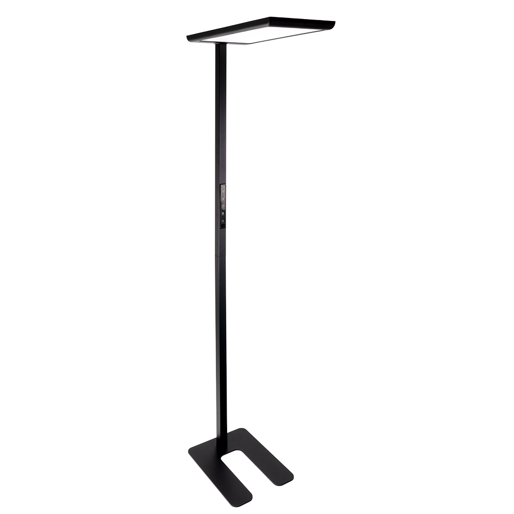 2er Pack LED Büro-Stehleuchte, Up/Down, schwarz, 100 W, 7000 lm, 4000 K (neutralweiß), UGR<16, CRI98, dimmbar, RG0, Bridgelux LED