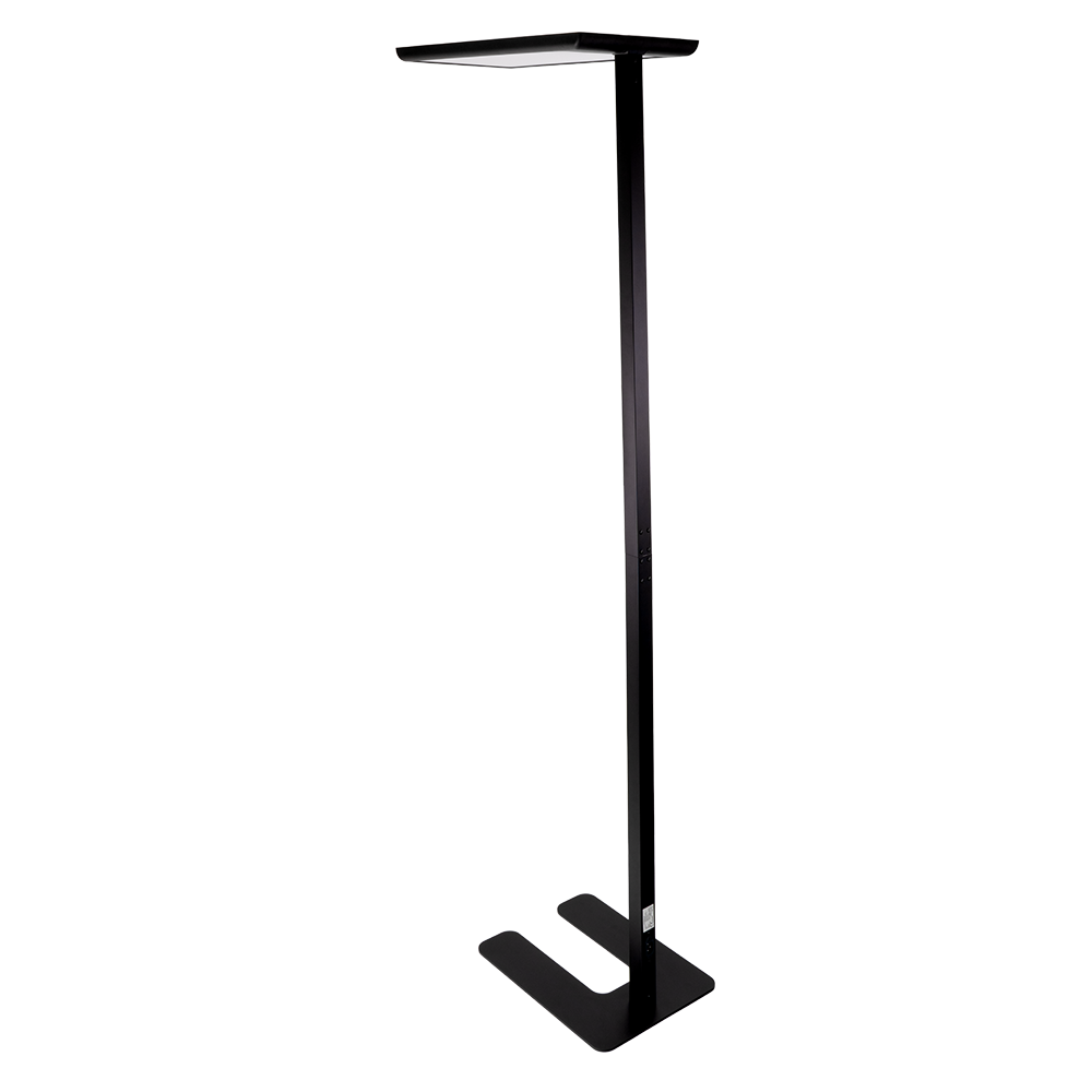 2er Pack LED Büro-Stehleuchte, Up/Down, schwarz, 100 W, 7000 lm, 4000 K (neutralweiß), UGR<16, CRI98, dimmbar, RG0, Bridgelux LED