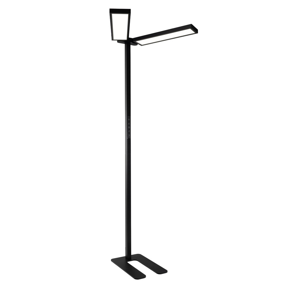 LED Büro-Stehleuchte DUO Line, Up/Down, in Schwarz, 120 W, 8500 lm, 4000 K (neutralweiß), UGR<16, CRI98, dimmbar, RG0, Bridgelux LED, Arbeitsplatzleuchte