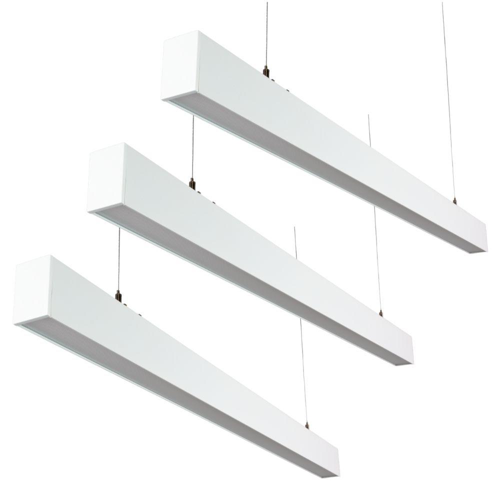3er-Pack LED Büro-/Tresenleuchte Up&Down, weiß, 120 cm, 30 W, 3600 lm, UGR<19, 3000-6500 K (CCT), LIFUD Netzteil, erweiterbar, Aluminium.