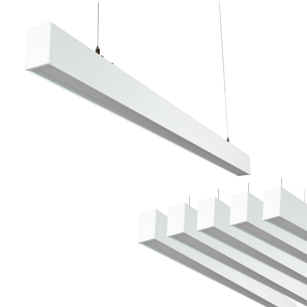 6er-Pack LED Büro-/Tresenleuchte Up&Down, weiß, 120 cm, 30 W, 3600 lm, UGR<19, 3000-6500 K (CCT), LIFUD Netzteil, erweiterbar, Aluminium.