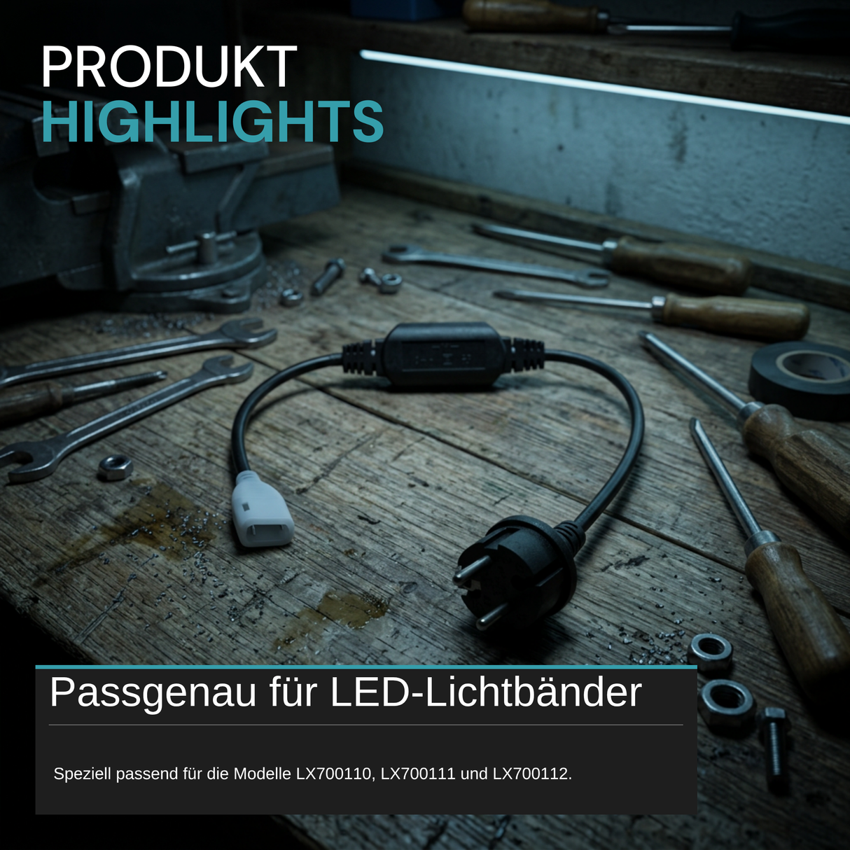 Netzkabel Typ F für LX700110, LX700111, LX700112.