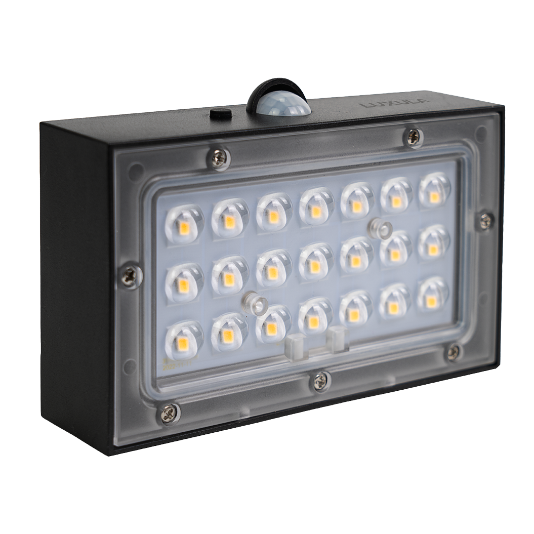 Solar LED Wandleuchte Up/Down, PIR-Sensor, IP65, warmweiß (3000 K), mit Akku