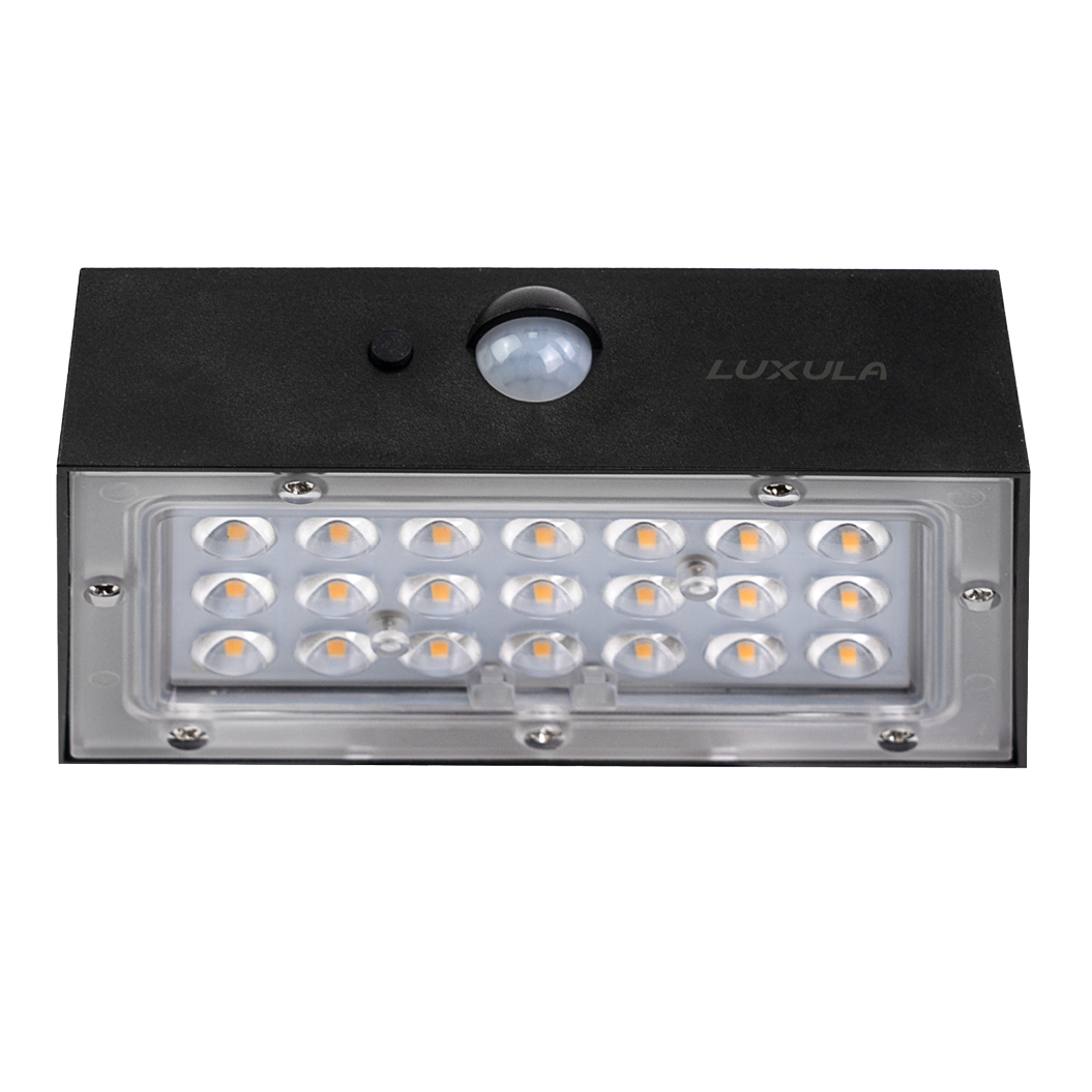 Solar LED Wandleuchte Up/Down, PIR-Sensor, IP65, warmweiß (3000 K), mit Akku
