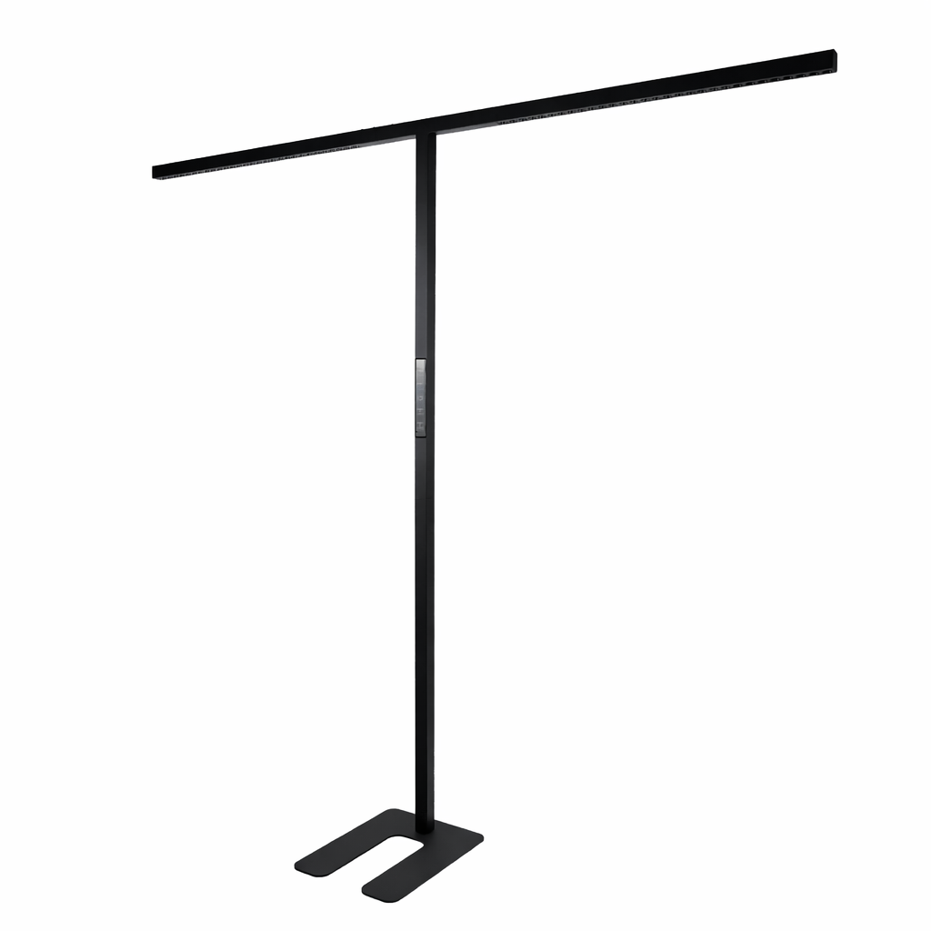 LED-Büro-Stehleuchte, Up/Down, UGR<16, CRI98, dimmbar, 90 W, 1940 x 40 x 2040 mm, 5000 lm, schwarz
