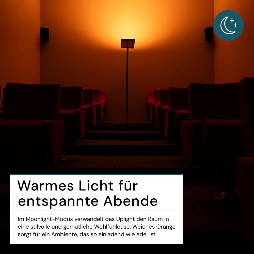 LED Büro-Stehleuchte, Up/Down, in Schwarz, 100 W, 7000 lm, 4000 K (neutralweiß), UGR<16, CRI98, dimmbar, RG0, Bridgelux LED, Arbeitsplatzleuchte