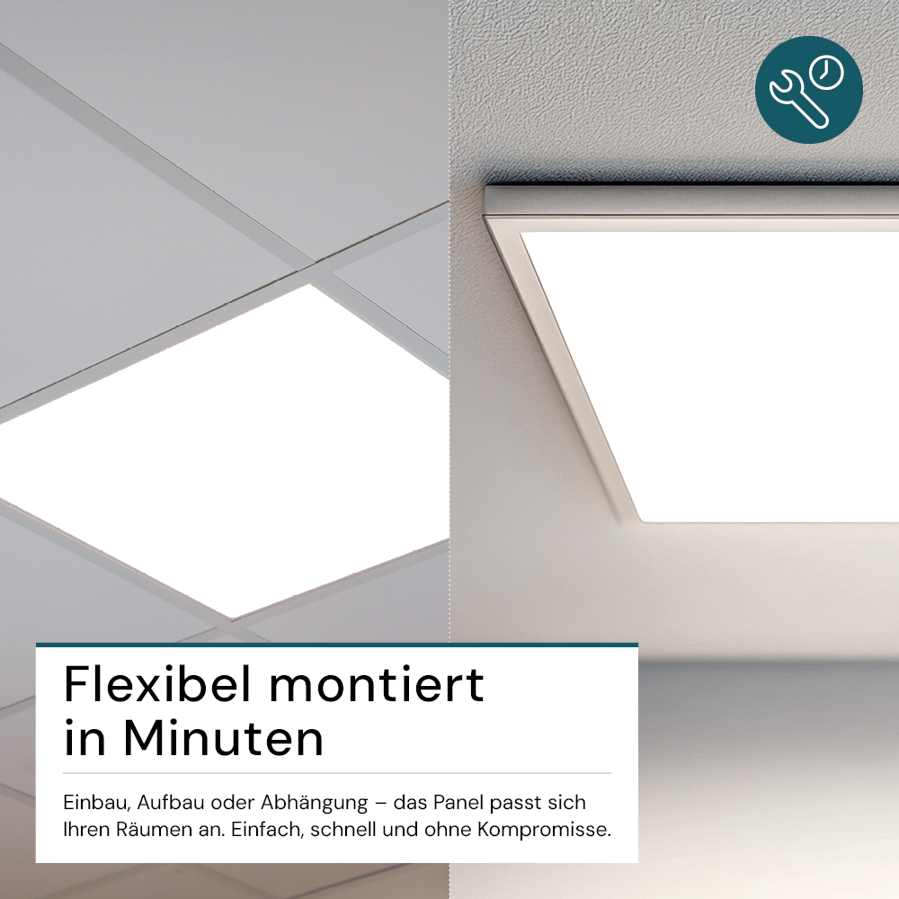 2er LED BackLit Panel UGR<19, 62x62 cm, 36W, 3600lm, 4000K