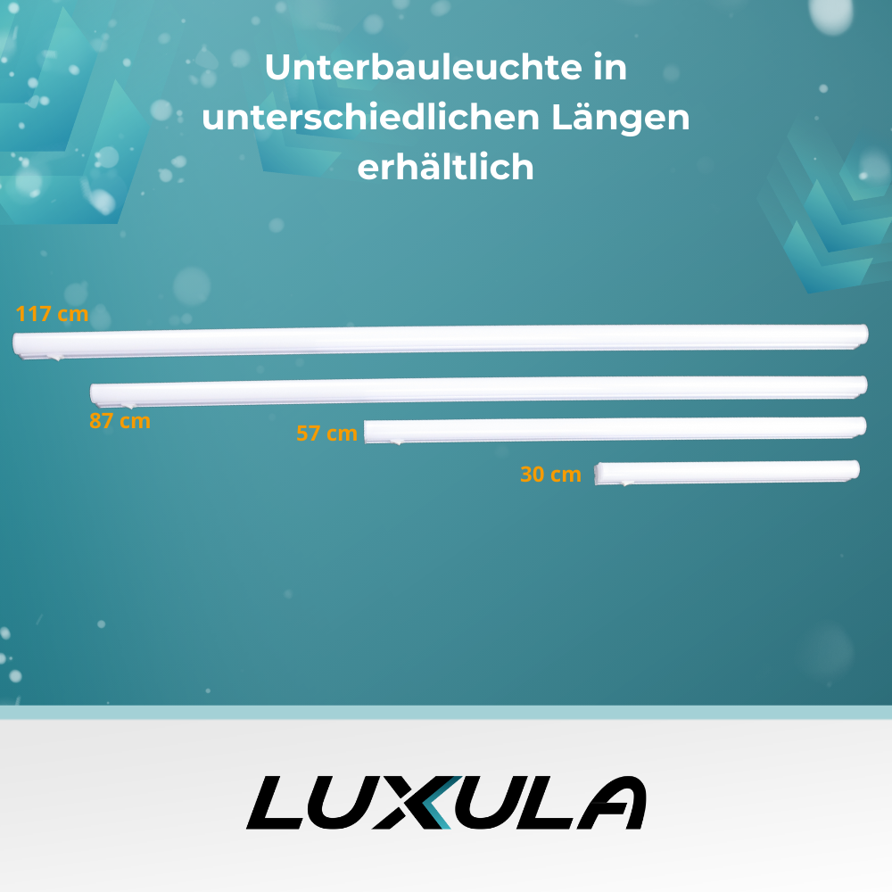 LED-Unterbauleuchte in Weiß, mit Schalter, 87 cm, 12 W, 1080 lm, 4500 K (neutralweiß), erweiterbar, Küchen- und Schrankbeleuchtung.