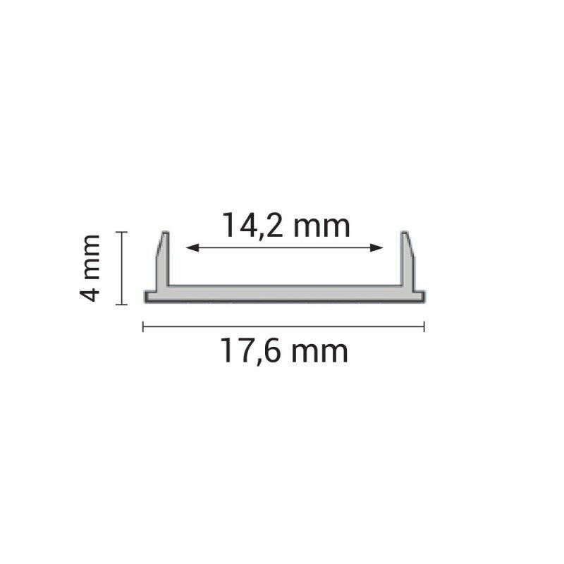 Aluprofil-Set, für LED-Streifen, flexibel, Aufbau, mit Diffusor und Clips, 1m.