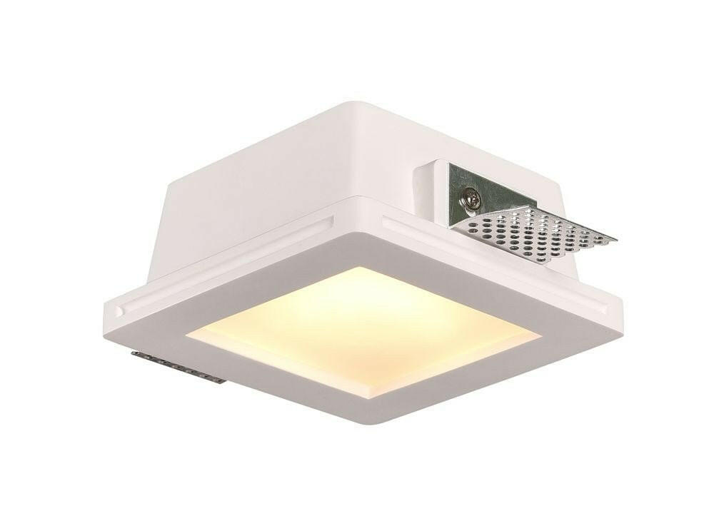 Deckeneinbauspot Trimless für GU10- /MR16-Leuchtmittel, mattes Glas, weiß, eckig.