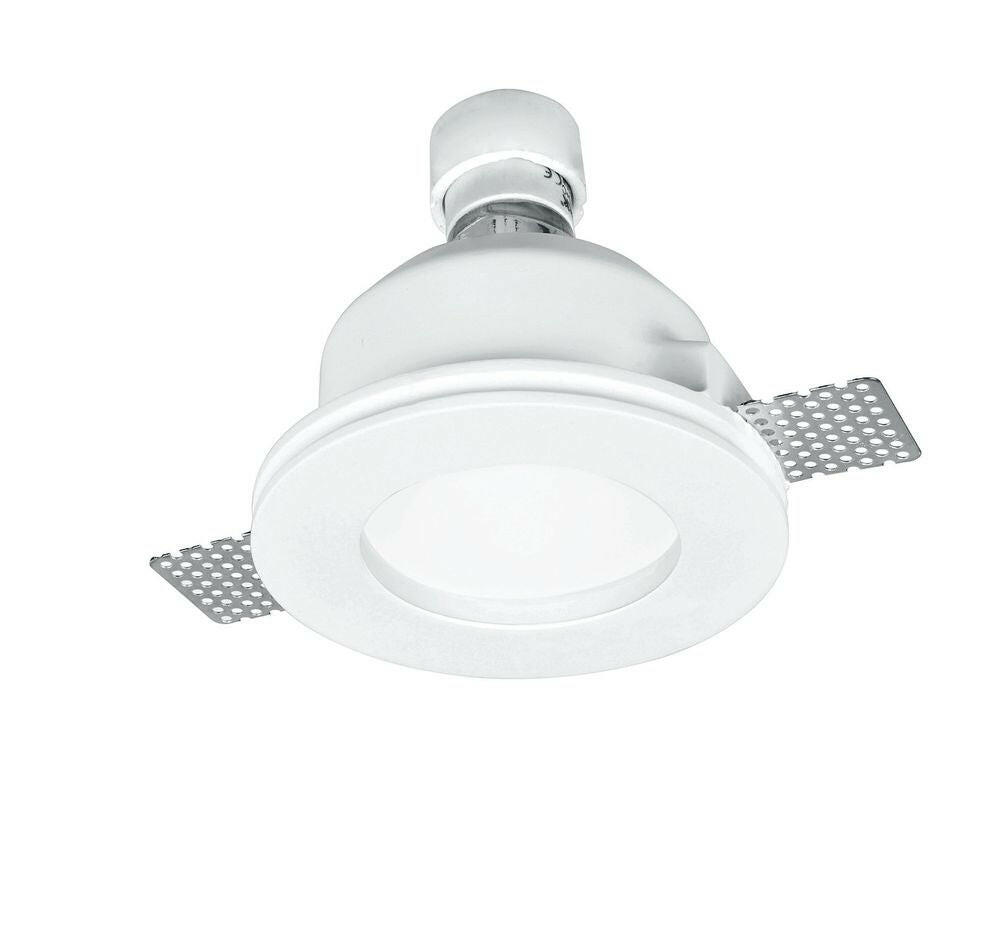 Deckeneinbauspot Trimless für GU10- /MR16-Leuchtmittel, mattes Glas, weiß, rund.